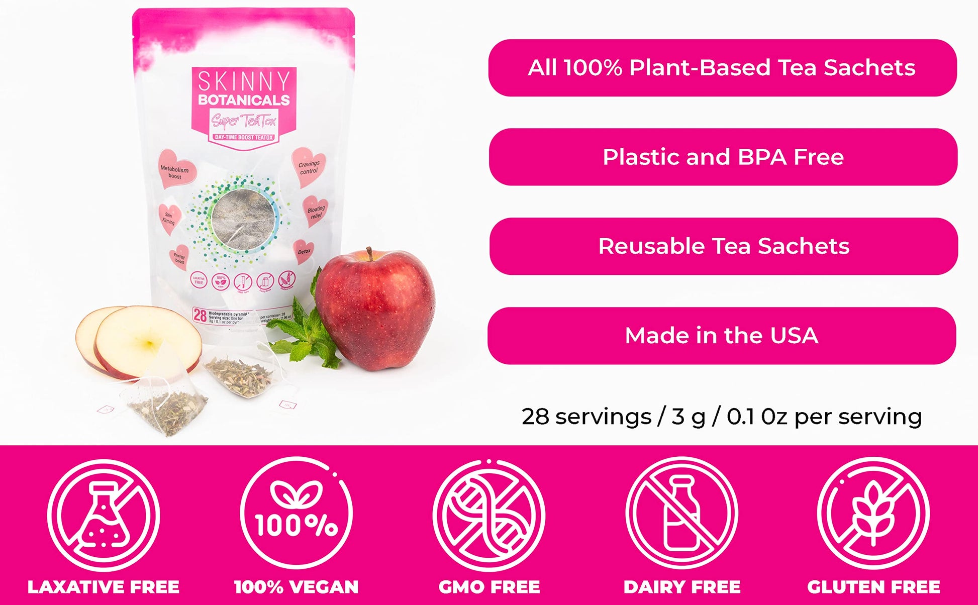 Skinny Botanicals Daytime Detox Tea for Body Cleanse All Natural - Laxative-Free, Supports Skinny BotanicalsBuy Supplements Australia