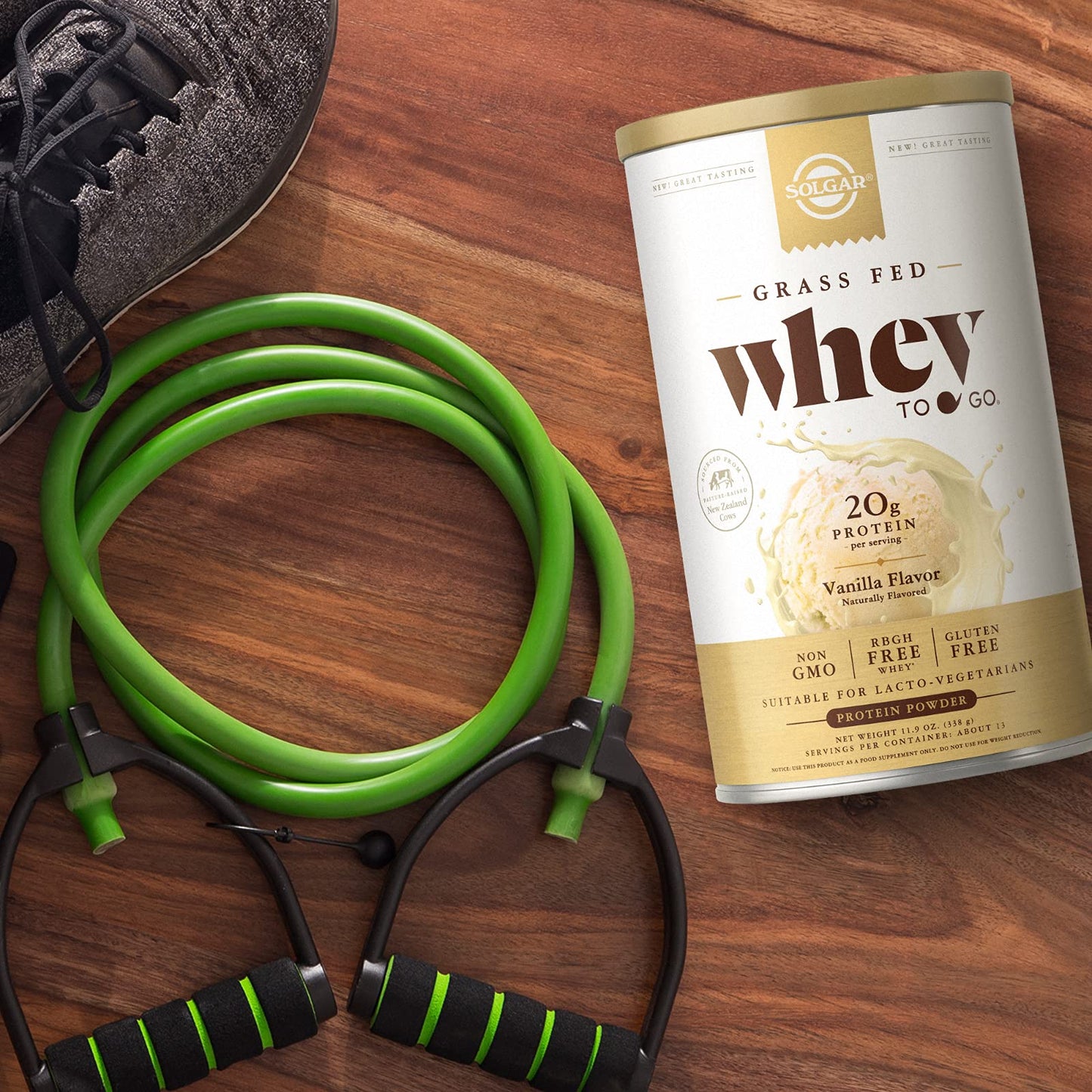 Solgar Whey To Go Natural Vanilla Flavour Protein Powder 340 g - Grass-Fed Whey from New Zealand Cows SOLGARBuy Supplements Australia