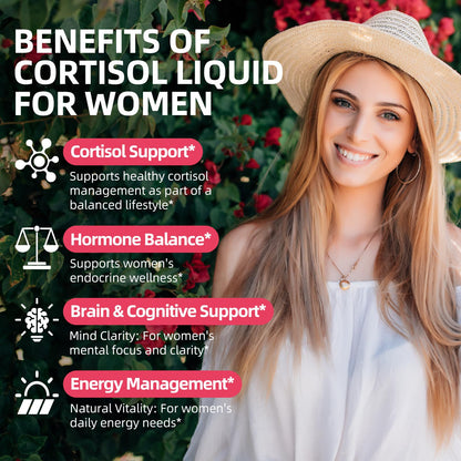 GZ HAOYUAN Cortisol Supplement Liquid Drops for Women and Men with Magnesium, Ashwagandha, L-theanine, Phosphatidylserine for Lower Cortisol, Calm, Mood, Sleep Support - 2 FL.OZ, Strawberry GZ HAOYUANBuy Supplements Australia