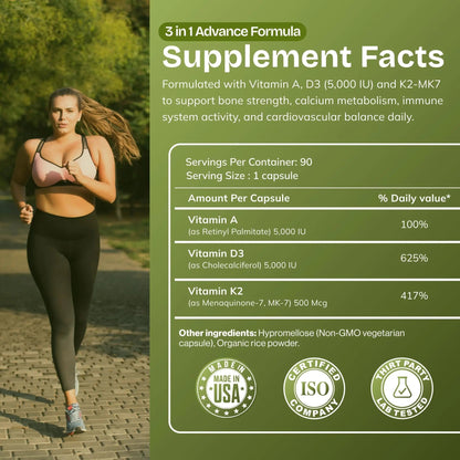 Daily Vites, ADK Vitamin Supplement 5000 IU, 90 Capsules - 3 Months Supply - High Potency Vitamin A, D3 & K2 (MK-7) - Physician Formulated ADK for Bone, Heart AND GIVE US TODAY OUR DAILYBuy Supplements Australia