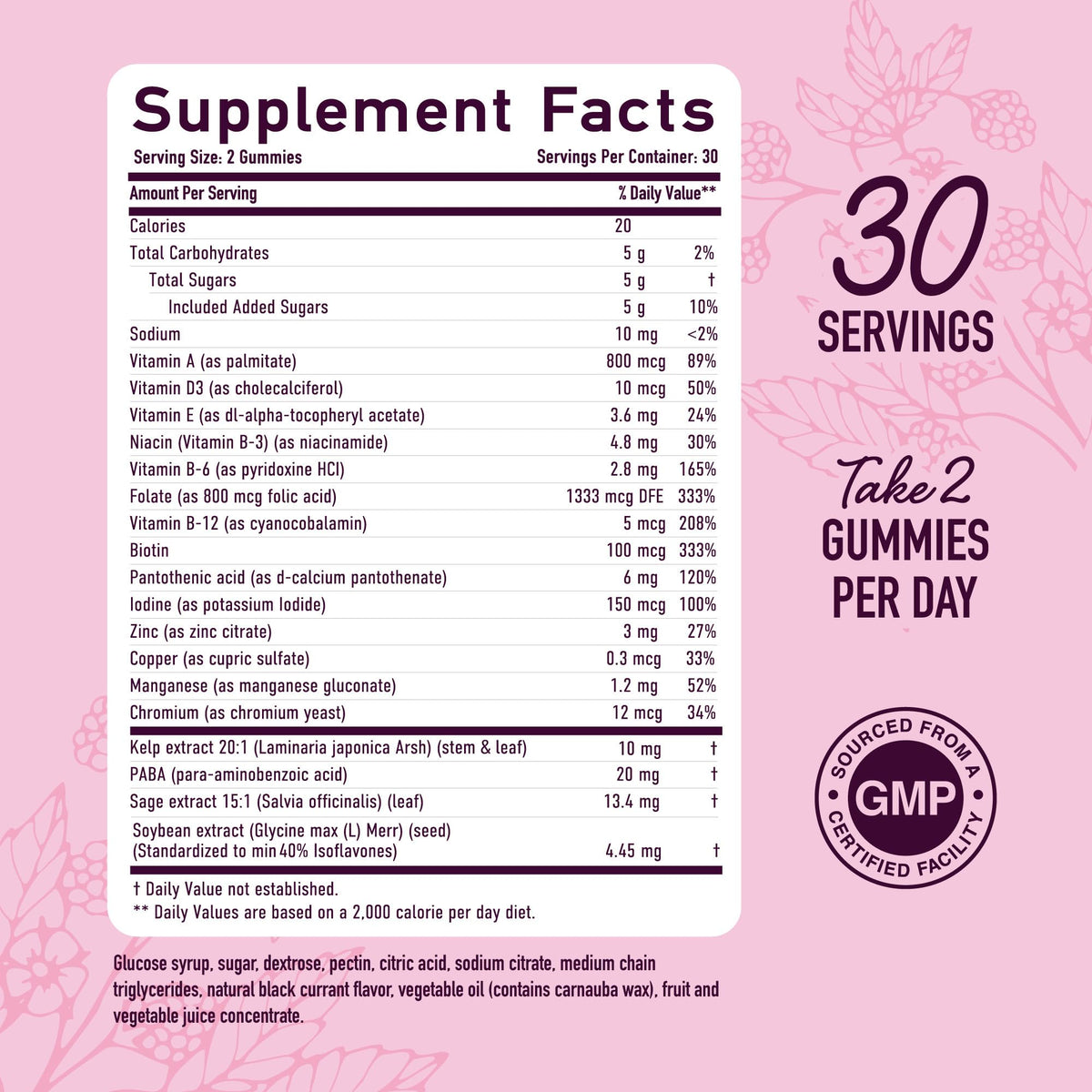 Menopause Support Gummies | Hormone Balance Relief for Hot Flashes, Night Sweats, Mood Swings, & Bloating | with Phytoestrogen Soy, Vitamin D3, PABA, Biotin | Vegetarian, Gluten-Free | 60 Count SMNutritionBuy Supplements Australia