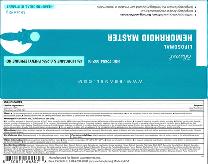 Ebanel 4% Lidocaine Hemorrhoid Treatment Ointment with Phenylephrine, Witch Hazel, Vitamin B6, Zinc Oxide, Frankincense, External and Internal Hemorrhoids Treatment Burn Itch Pain Relief Anal Cream EbanelBuy Supplements Australia