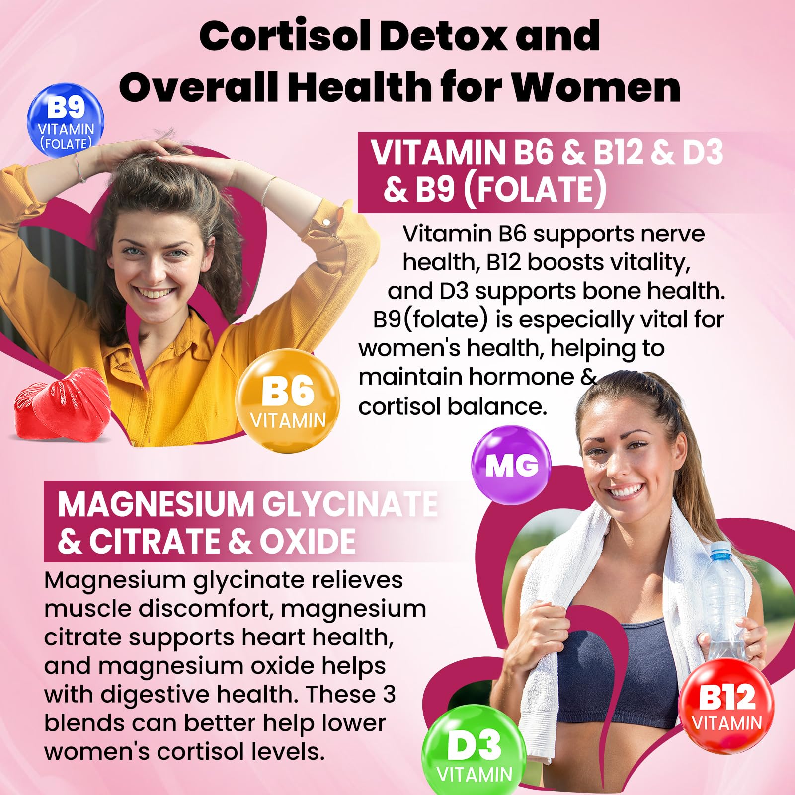 duwhot Cortisol Gummies, 15 in 1 Lower Cortisol Supplements for Women, w. Ashwagandha, Magnesium, Phosphatidylserine, Folate for Hormone Balance, Mood, Focus, Sleep Support, Sugar Free, Vegan, 60 duwhotBuy Supplements Australia
