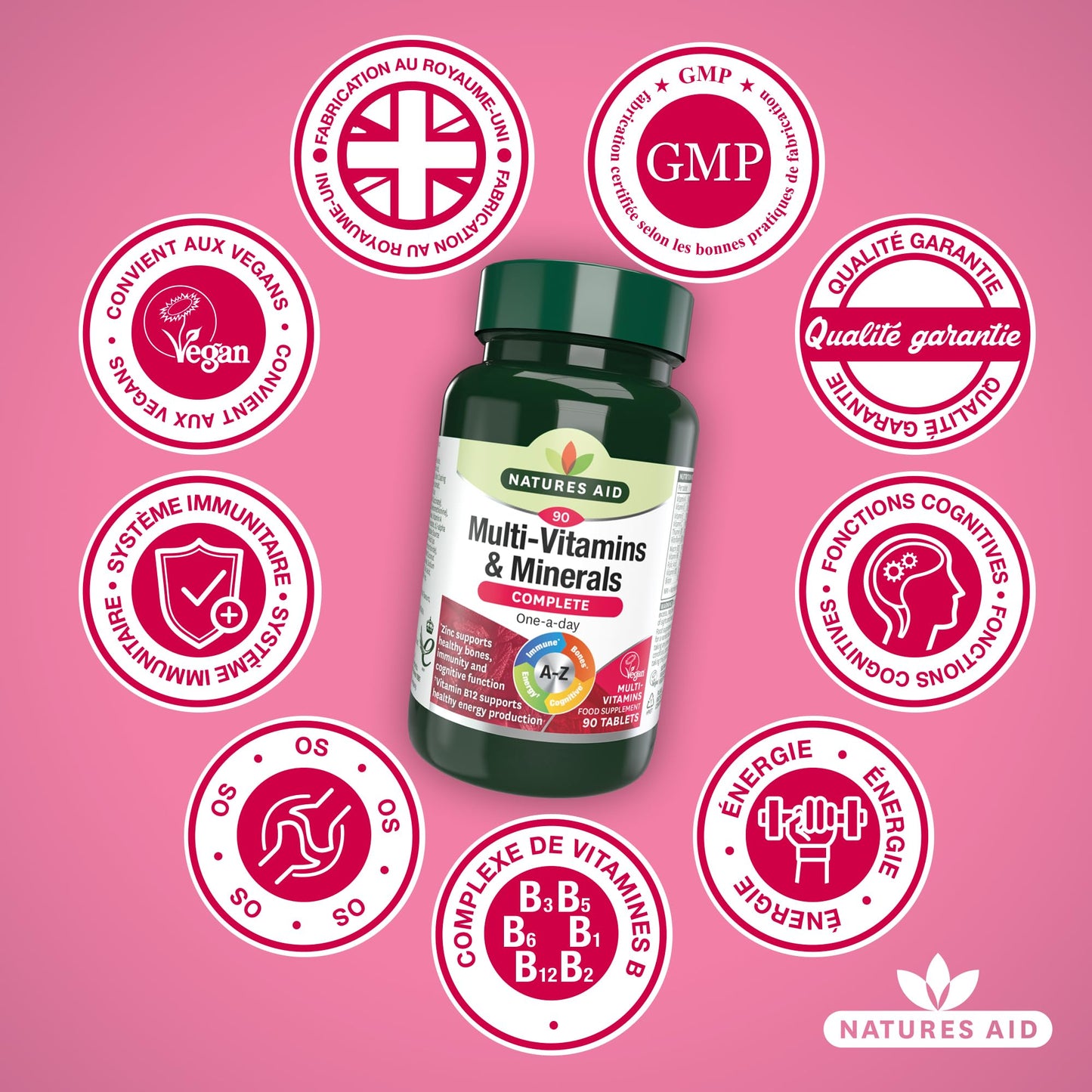 Natures Aid Multivitamins and Minerals, 90 Count (Pack of 1), (Packing may vary) natures aidBuy Supplements Australia