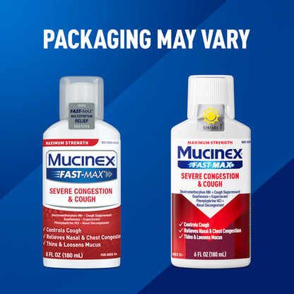Mucinex Fast-Max Severe Congestion & Cough Medicine, Maximum Strength Symptom Relief, Over-The-Counter Medication, Cold Medicine, Cough Suppressant, Expectorant, Nasal Decongestant, 6 FL OZ Mucinex buy supplements Au