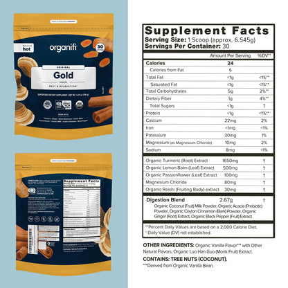 Organifi: Gold - Superfood Supplement Powder- 90 Servings (3 Pack) - Stress Support OrganifiBuy Supplements Australia