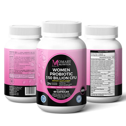9-in-1 Bio Cultures Complex for Women – 150 Billion CFU Probiotics with 34 Diverse Strains, Organic Prebiotics, Postbiotics, Digestive Enzymes & Biotin – Supports Digestive Balance & Gut Microbiome MOMARY NUTRITIONBuy Supplements Australia