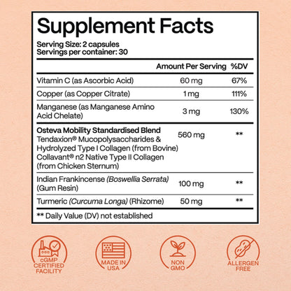 Rejuveen Osteva Joint Support Supplement for Women | High Potency Collagen, Turmeric, Boswellia | for Flexible Cartilage & Tendons, Resilient Knees & Hip, Improved Mobility | Non-GMO, 60 Ct Rejuveen buy supplements Au