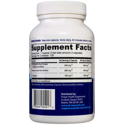 Dr. Maxwell Cortisol Manager Supplement, Supports Relaxation, Mood & Sleep in Times of Occasional Stress, Ashwagandha Rhodiola Adaptogens, Helps Maintain Normal Cortisol Levels, 120 Capsules Dr. MaxwellBuy Supplements Australia