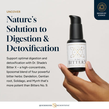 Quicksilver Scientific Dr. Shade's BitterX - Highly Concentrated Bitters for Digestion - Fast Acting Digestive Support & Liver Supplement with Dandelion Root, Gentian Root, Solidago & Myrrh (50ml) Quicksilver ScientificBuy Supplements Australia