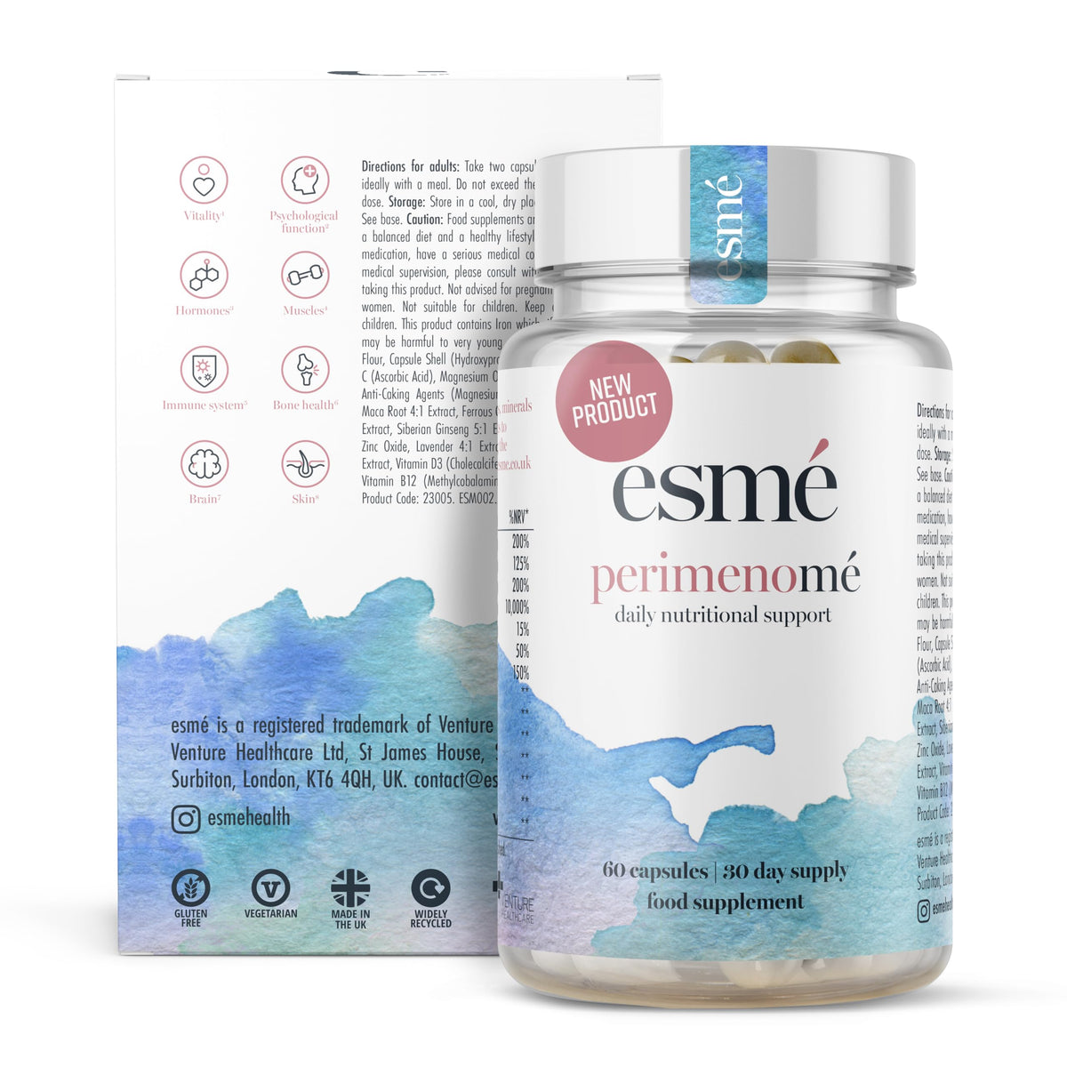 Esme Menopause Supplements Perimenopause Supplements 1 Month Supply - Daily Support for The Early Stage of Menopause – 60 Capsules - Includes Ashwagandha, Vitamins and Red Clover EsmeBuy Supplements Australia