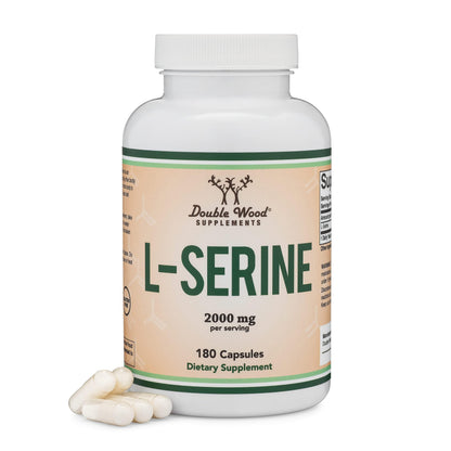 L-Serine Capsules (Third Party Tested) - 2,000mg Servings Used in Clinical Study, 180 Count, 500mg per Capsule (L Serine Amino Acid for Serotonin Production and Brain Support) by Double Wood Double Wood SupplementsBuy Supplements Australia