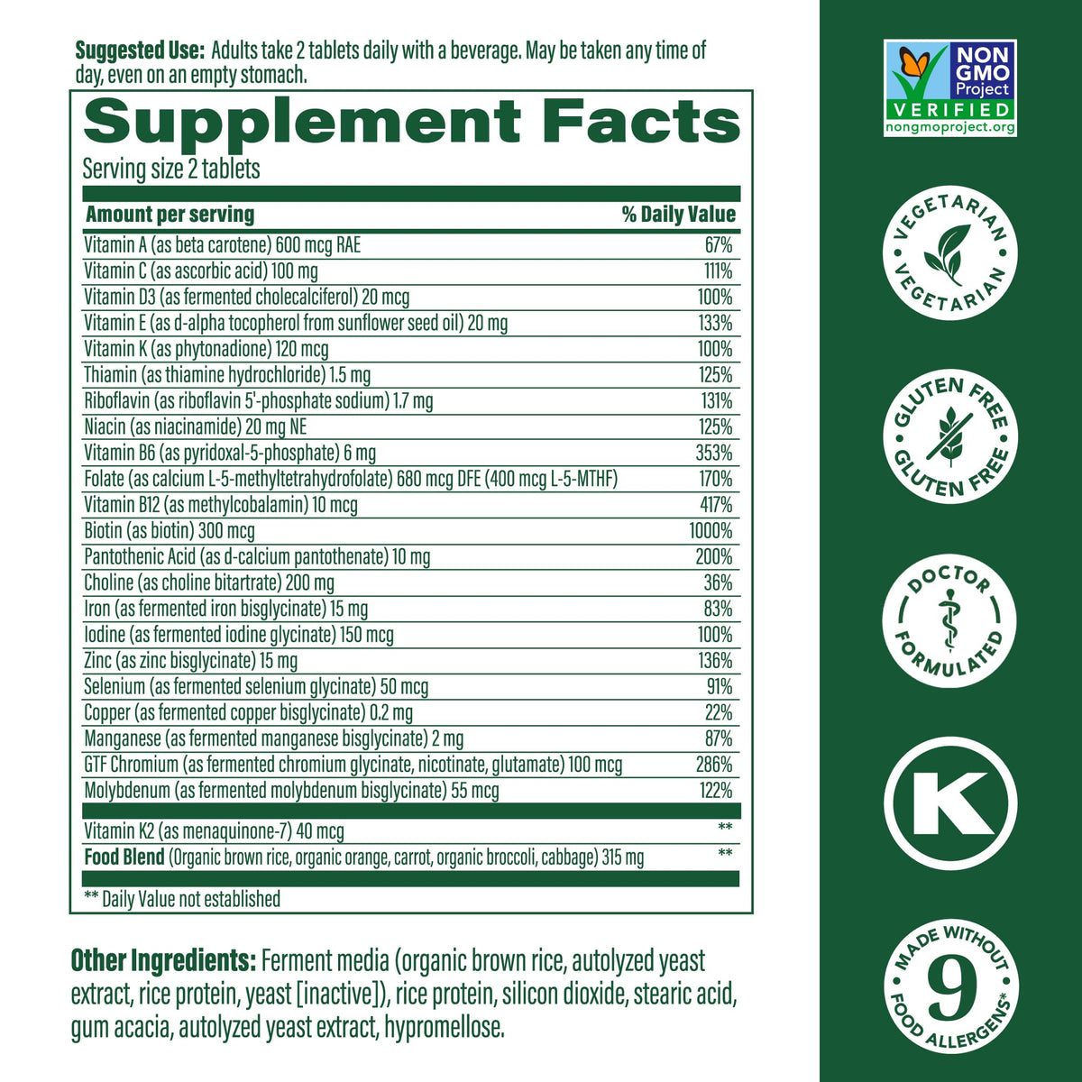 MegaFood Women's Advanced Multivitamin for Women - Doctor-Formulated With Iron, Choline, Vitamin D, Vitamin C & Zinc - Brain Health MegaFoodBuy Supplements Australia