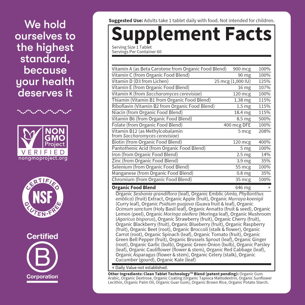 Garden of Life Organics Multivitamin for Women - Women's Once Daily Multi - Whole Food Multi with Iron, Biotin, Vegan Organic Womens Multivitamin Garden of LifeBuy Supplements Australia