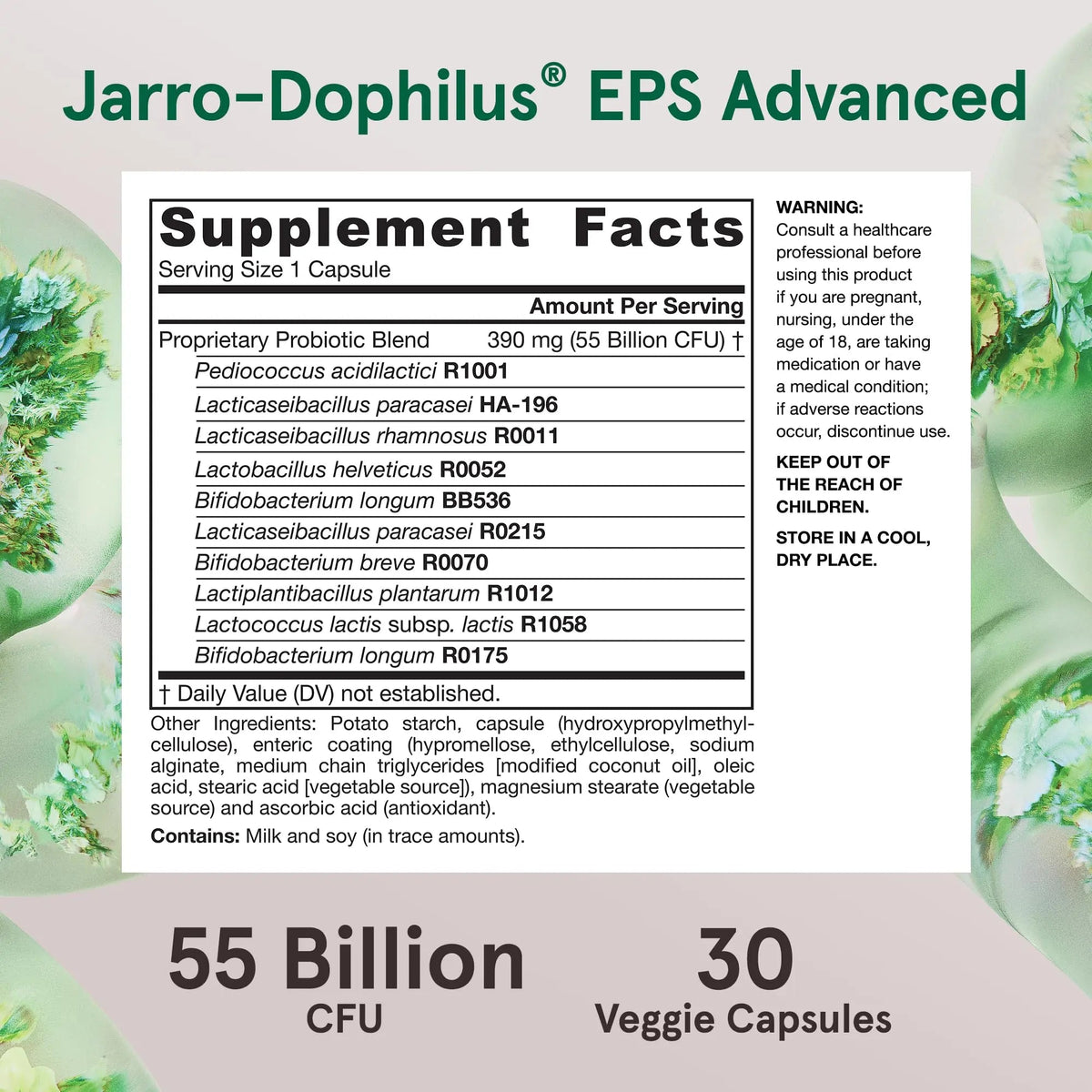 Jarrow Formulas Jarro-Dophilus EPS Advanced, 55 Billion CFU Probiotics, Digestive Support for Adults, 30 Probiotic Supplement Veggie Capsules, Up to 30 Day Supply Jarrow FormulasBuy Supplements Australia
