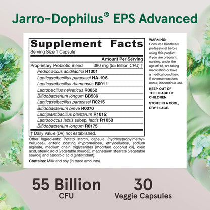 Jarrow Formulas Jarro-Dophilus EPS Advanced, 55 Billion CFU Probiotics, Digestive Support for Adults, 30 Probiotic Supplement Veggie Capsules, Up to 30 Day Supply Jarrow FormulasBuy Supplements Australia