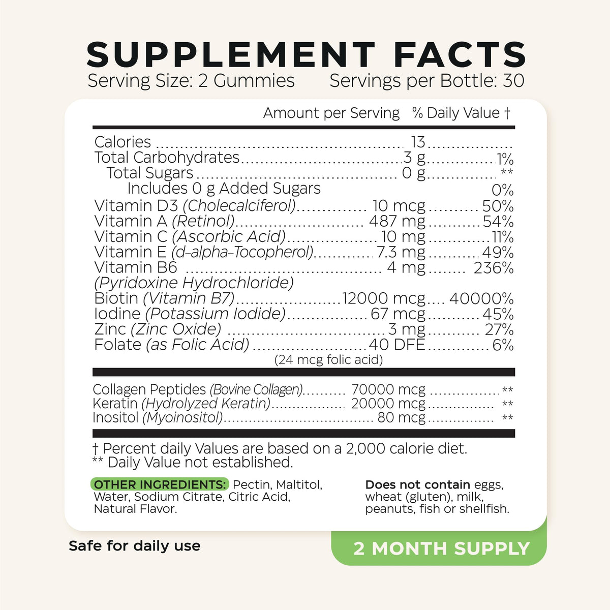 Biotin for Hair Growth Women/Men 12000mcg, Skin & Nails Support Gummies + 70000mcg Collagen Peptides (Collagen Powder in Gummy Form) + 20000mcg Keratin + Retinol, Sugar Free, 120 Gummies (2 Pack) Wellneum buy supplements Au