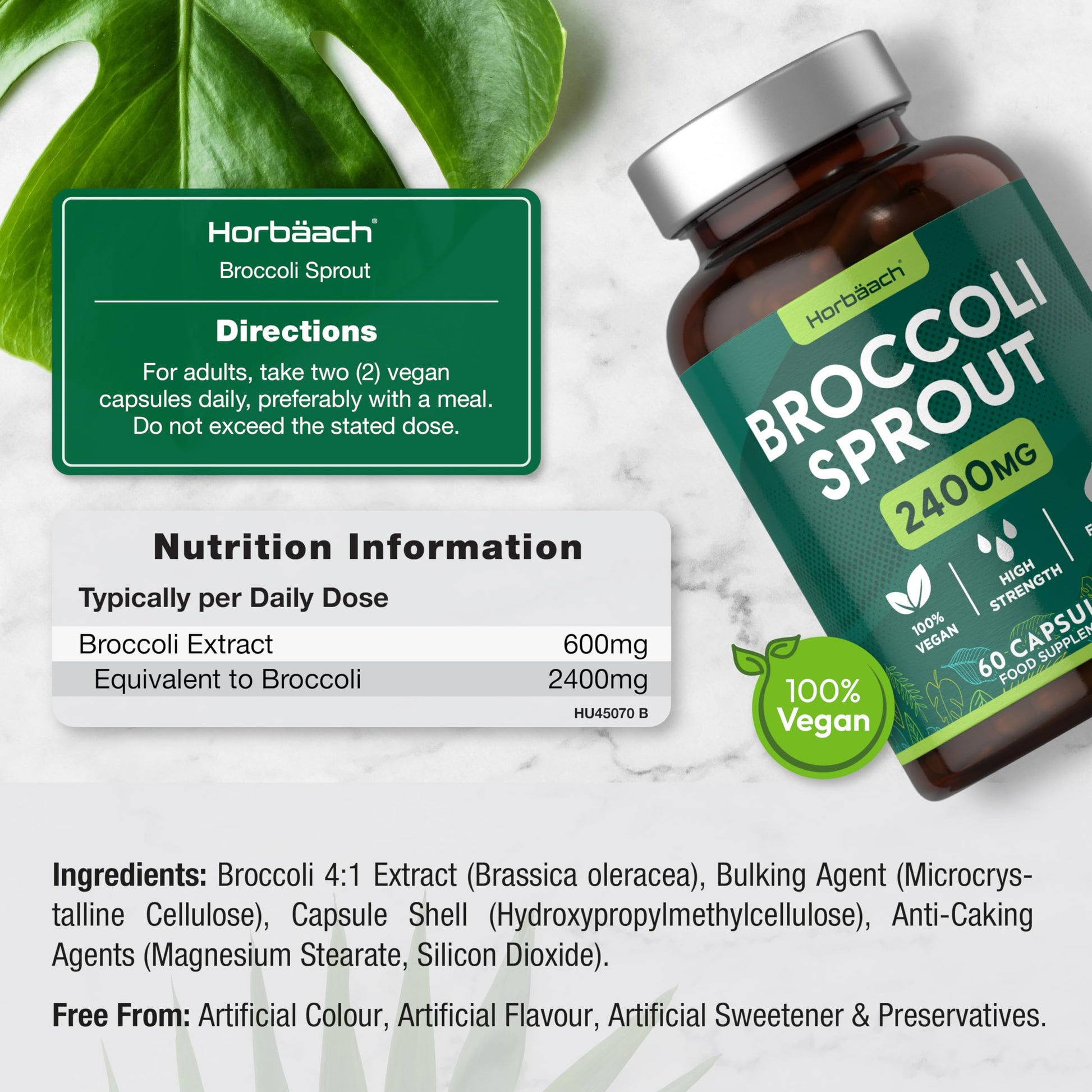 Broccoli Sprout Extract | Activated Sulforaphane Supplement | 2400mg Capsules | 60 Ct HorbäachBuy Supplements Australia