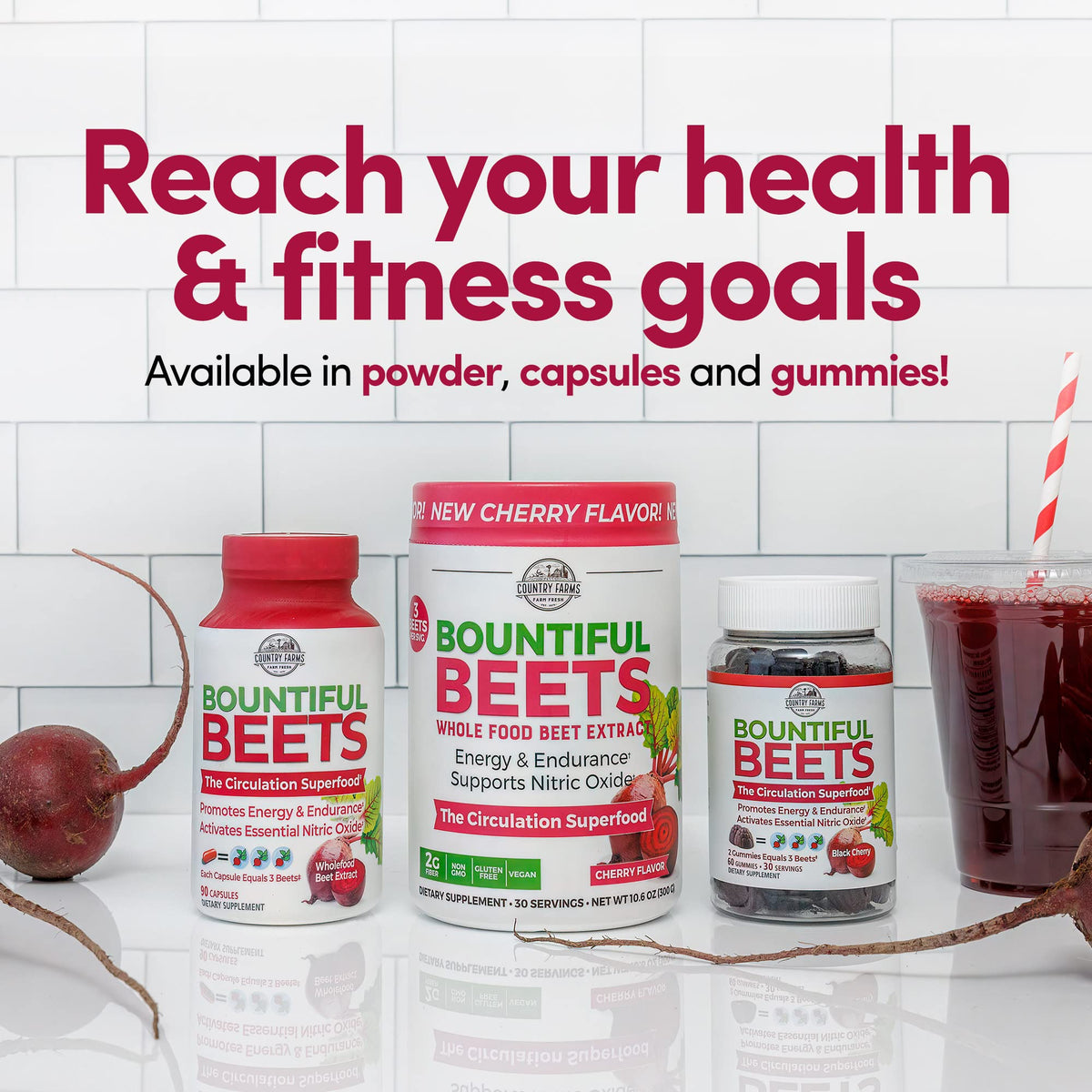 Country Farms Bountiful Beets, Wholefood Beet Extract Superfood, Helps Support Healthy Circulation and Promote Energy