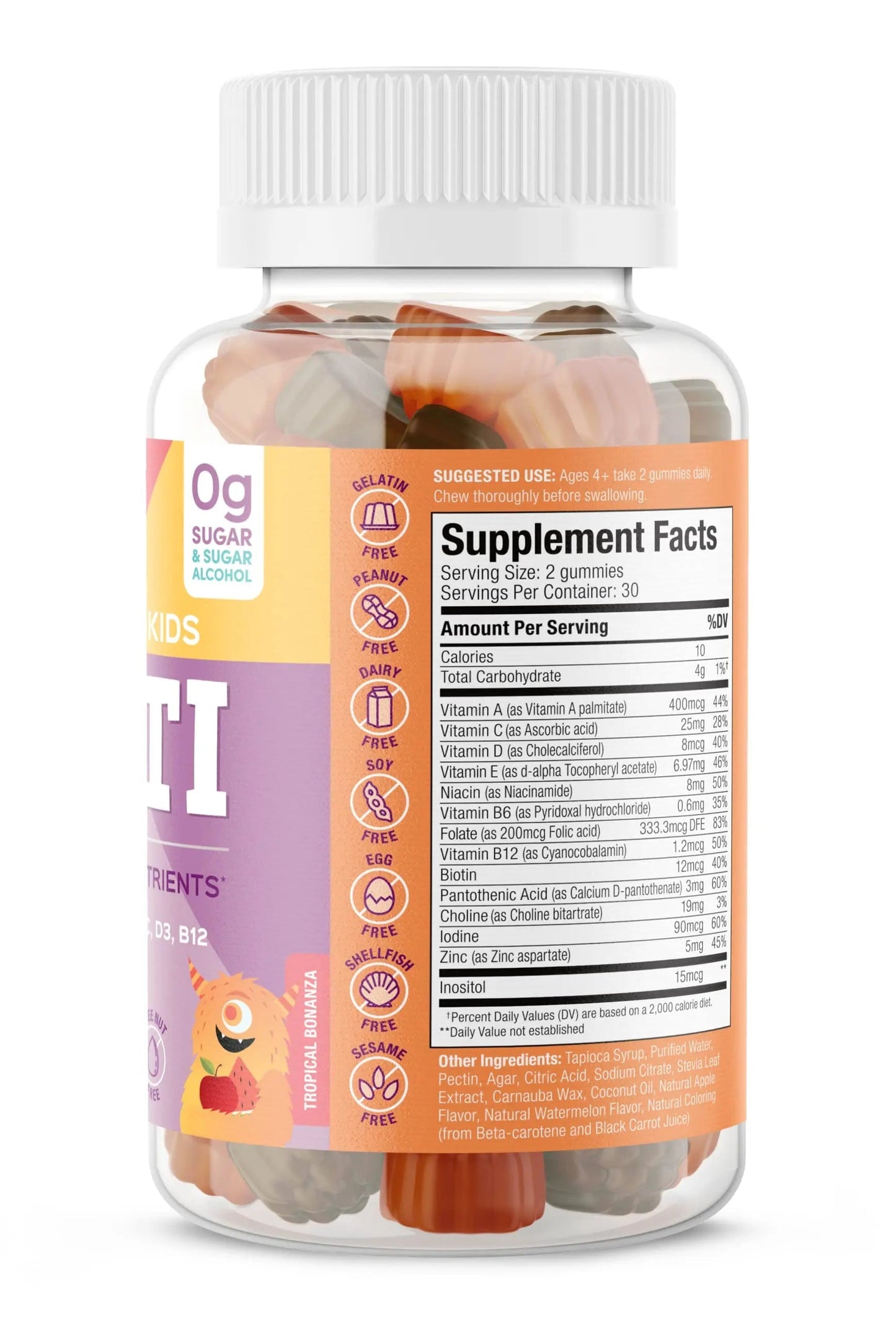 SUKU The Complete Kids Multivitamin Gummies – Vitamins A, C, D, E, B6, B12, Folate & Zinc – Immune Support SUKU