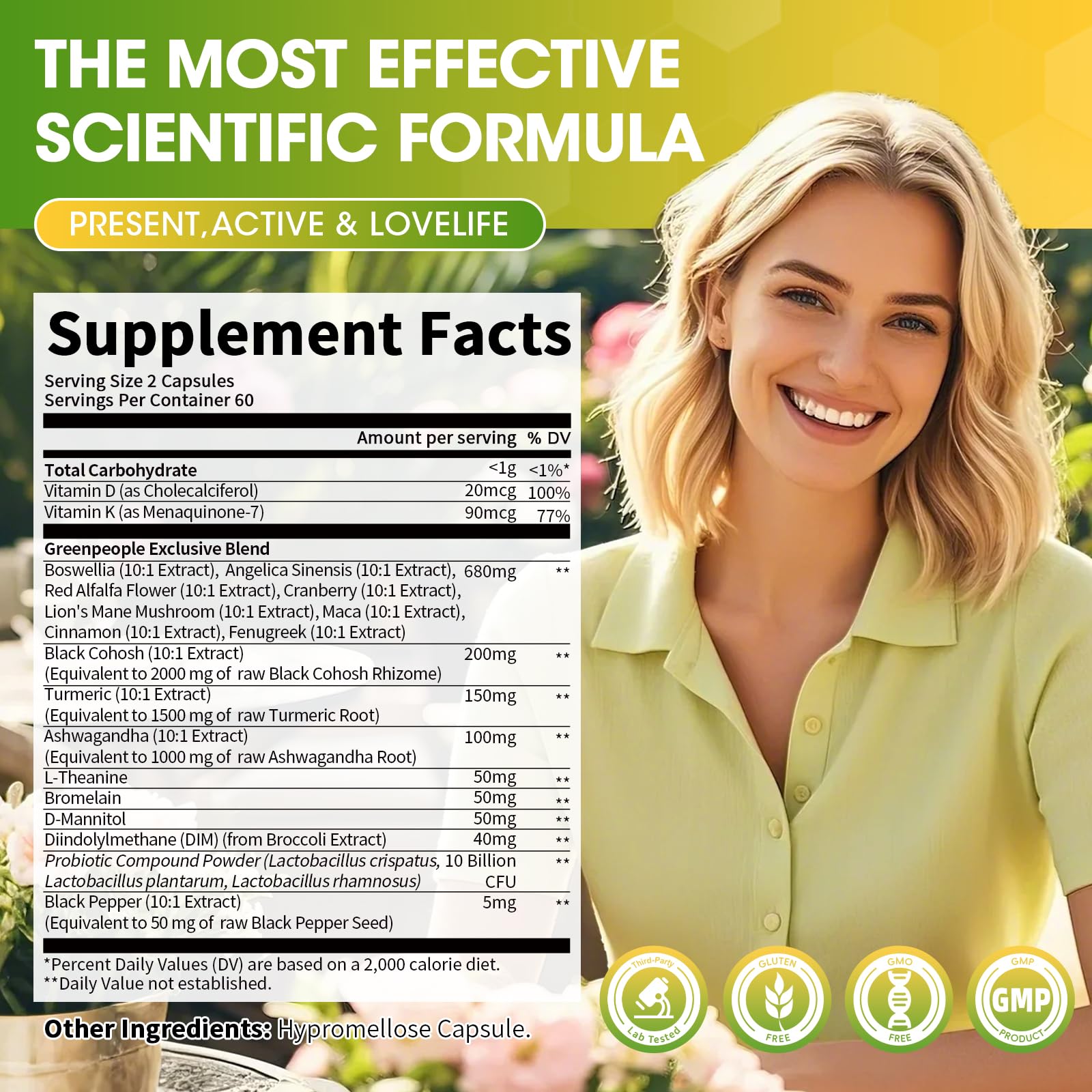GREENPEOPLE Menopause Supplements for Women - Black Cohosh & Ashwagandha for Hot Flashes, Night Sweats, Mood Swings, Hormonal Balance Support,10 Billion CFU Probiotic - 120 Capsules Vegan Gluten-Free GREENPEOPLEBuy Supplements Australia