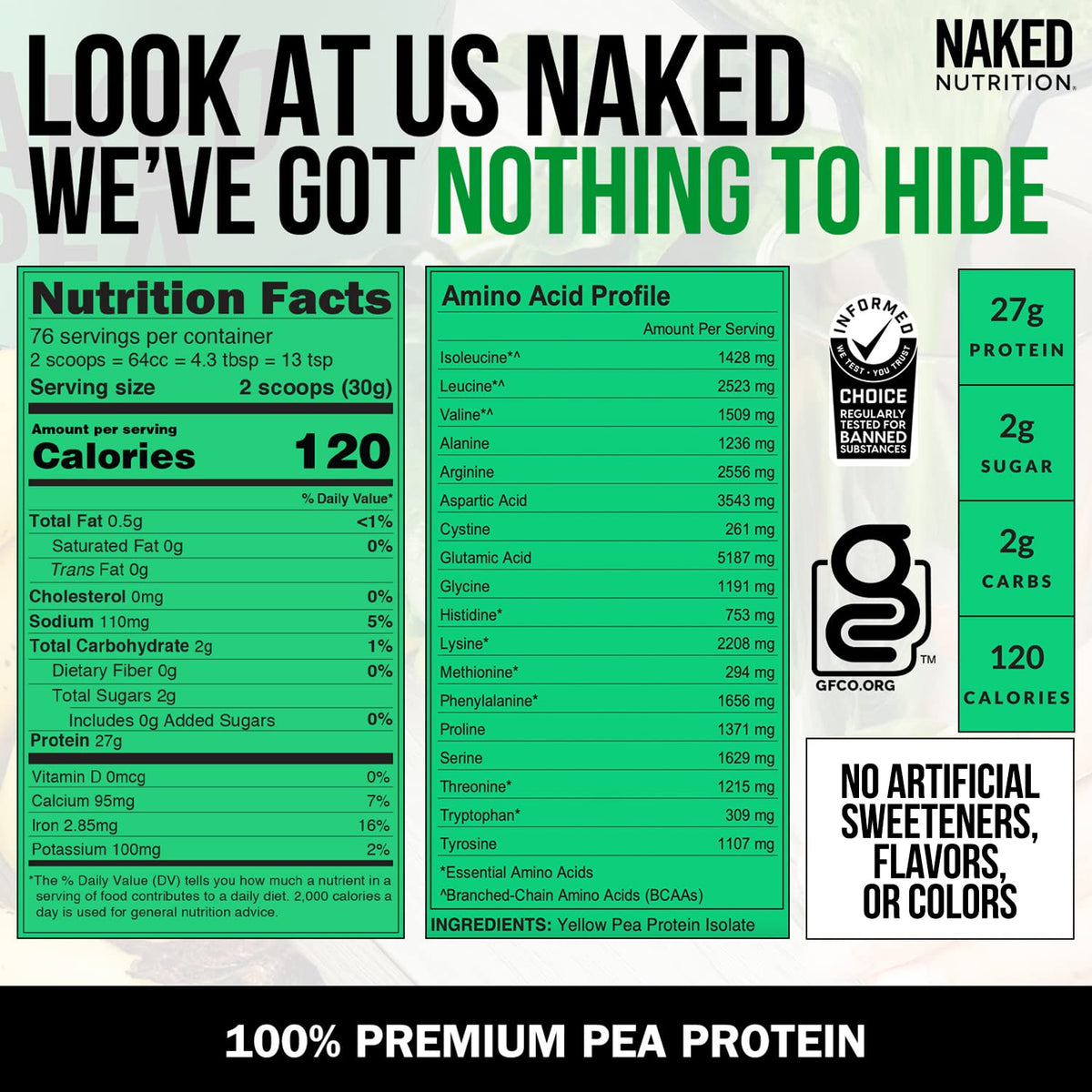 NAKED Pea - 5LB 100% Pea Protein Powder from North American Farms - Unflavored NAKEDBuy Supplements Australia