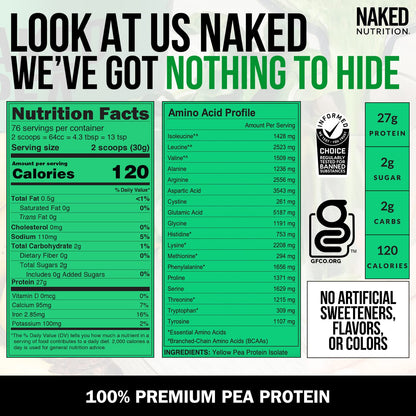 NAKED Pea - 5LB 100% Pea Protein Powder from North American Farms - Unflavored NAKEDBuy Supplements Australia