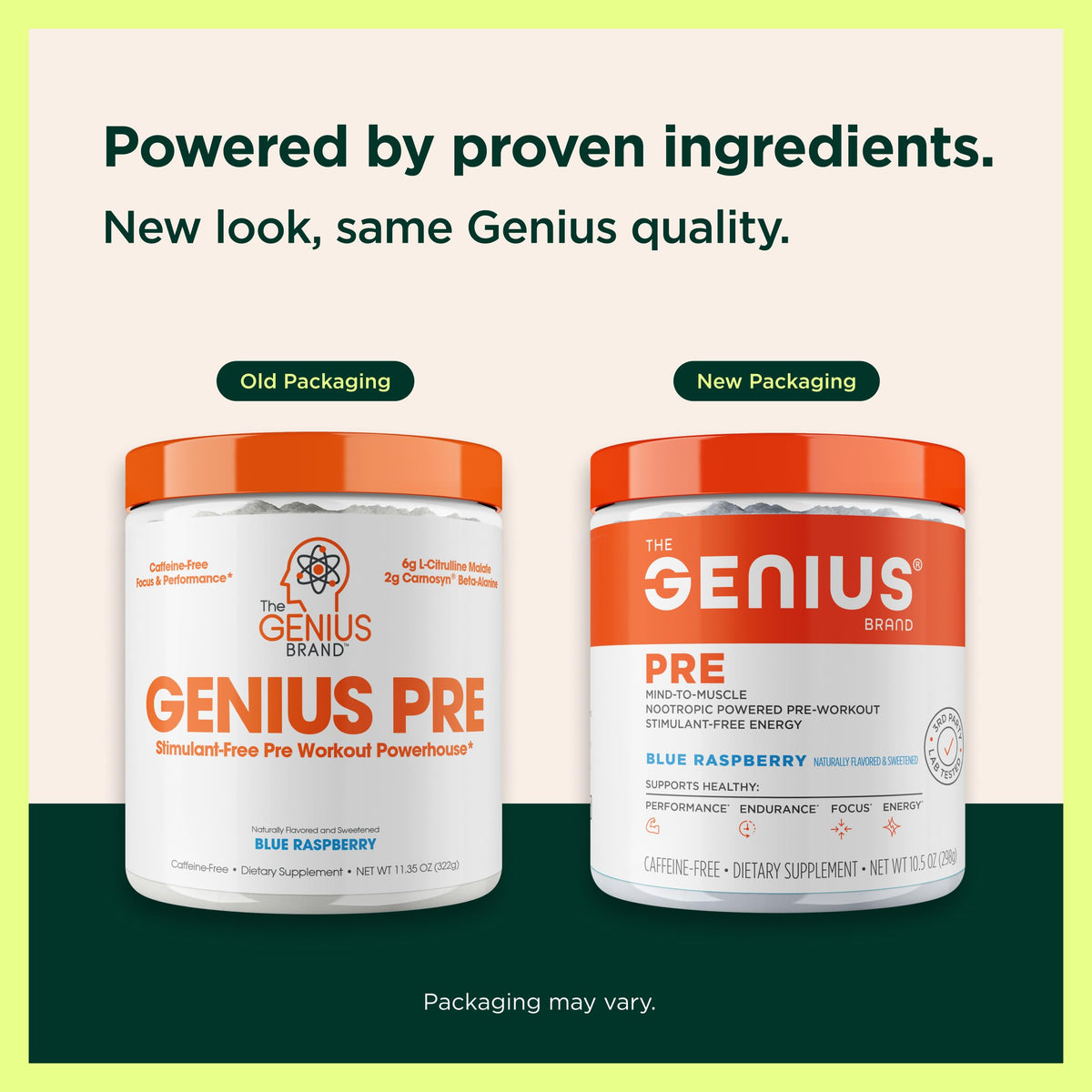 The Genius Brand Genius Pre - Clean Pre-Workout Powder for Energy, Focus & Fitness Support - No Artificial Flavors, Preservatives, or Proprietary Blends - Non-GMO - 20 Servings - Blue Raspberry The Genius BrandBuy Supplements Australia