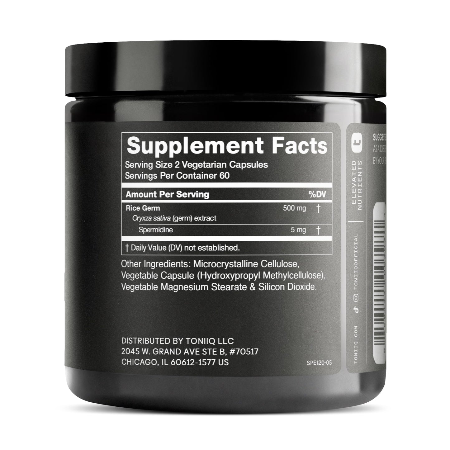 Toniiq Ultra Concentrated 500mg Spermidine Supplements for Men and Women - Non-Synthetic Spermidine Standardized to No Less Than 1% - 5mg per Serving Rice Germ Extract Toniiq buy supplements Au