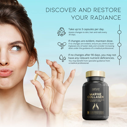 Advanced Marine Collagen Capsules | 1735mg Superfood & Vitamin Boosted Complex for Glowing Hair, Skin & Nails Oxford OrganicsBuy Supplements Australia