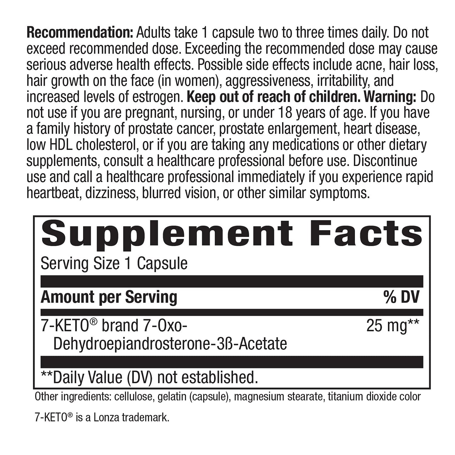 Nature's Way 7-KETO, DHEA Metabolite, Metabolism Support Supplement*, 25mg Potency Nature's WayBuy Supplements Australia