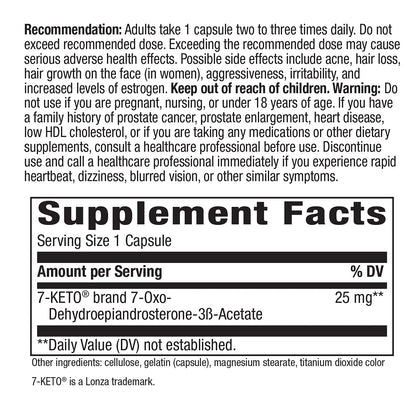 Nature's Way 7-KETO, DHEA Metabolite, Metabolism Support Supplement*, 25mg Potency Nature's WayBuy Supplements Australia