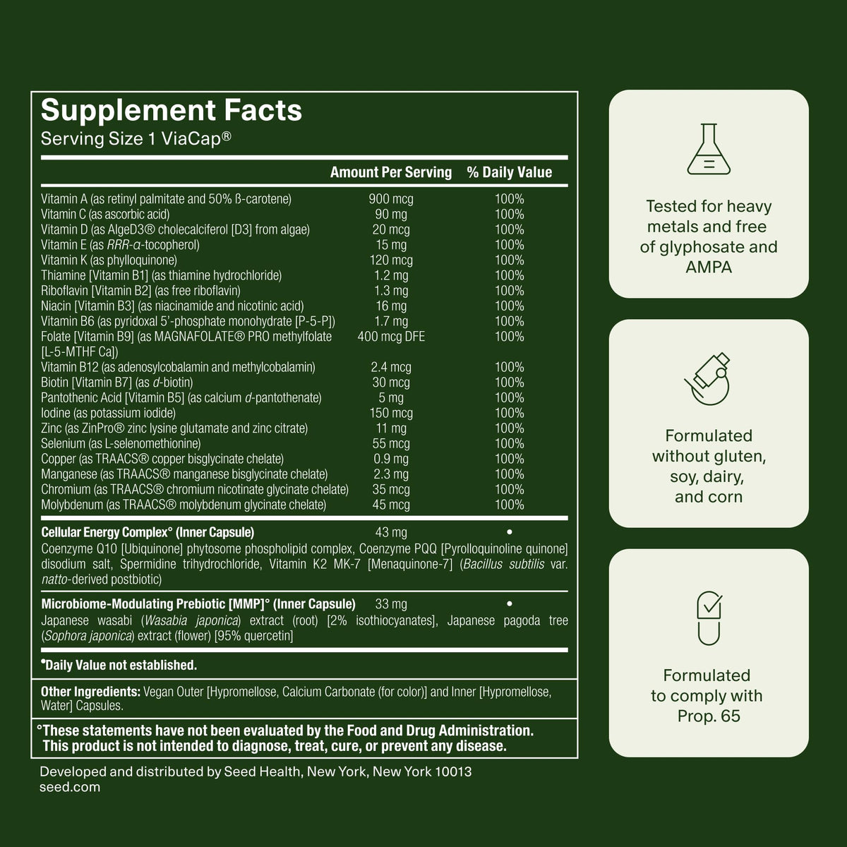 Seed DM-02 Daily Multivitamin - 100% DV Essential Vitamins and Minerals for Women & Men - Helps Fill Daily Nutrient Gaps - Immune, Bone, Hair, Skin & Nails Health - Vegan - 30 Capsules (30-Day Supply) Visit the Seed StoreBuy Supplements Australia