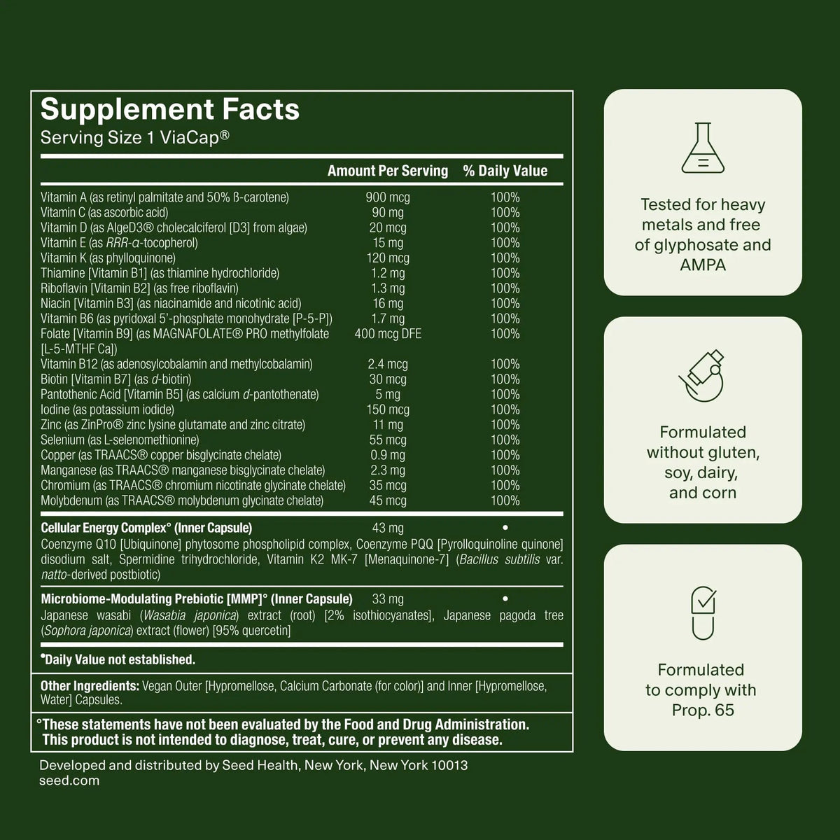 Seed DM-02 Daily Multivitamin - 100% DV Essential Vitamins and Minerals for Women & Men - Helps Fill Daily Nutrient Gaps SeedBuy Supplements Australia