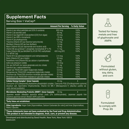 Seed DM-02 Daily Multivitamin - 100% DV Essential Vitamins and Minerals for Women & Men - Helps Fill Daily Nutrient Gaps SeedBuy Supplements Australia