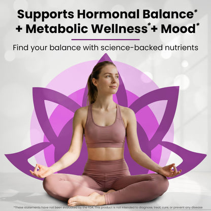 The Pink Bloom Myo & D-Chiro Inositol 40:1 Ratio – 120 Capsules | Myo Inositol Supplement for Women with Vitamin D, Ashwagandha, Folate & Zinc | Supplement for Hormone Balance & Ovarian Health The Pink BloomBuy Supplements Australia