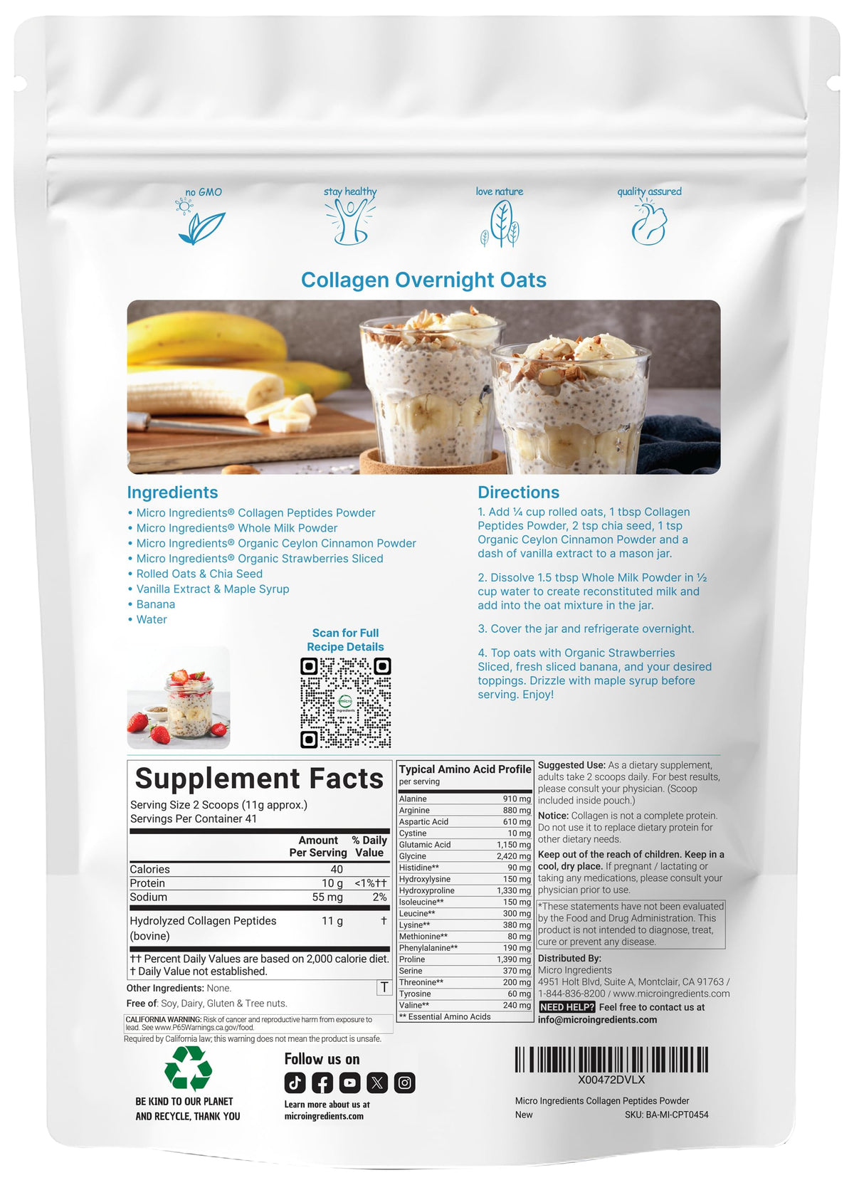 Micro Ingredients Hydrolyzed Collagen Peptides Powder, 1 lb | Type I & III Collagen for Women & Men | Unflavored Bovine Collagen Protein | Easy Dissolve, Paleo, Non-GMO Micro Ingredients buy supplements Au