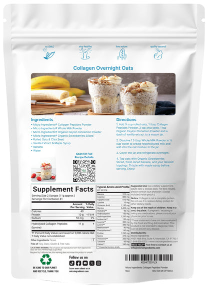 Micro Ingredients Hydrolyzed Collagen Peptides Powder, 1 lb | Type I & III Collagen for Women & Men | Unflavored Bovine Collagen Protein | Easy Dissolve, Paleo, Non-GMO Micro Ingredients buy supplements Au