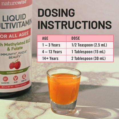 NatureWise Liquid Multivitamin for Women, Men of All Ages - Sugar Free, Vegan - Vitamins for Energy Levels, Beauty NatureWiseBuy Supplements Australia
