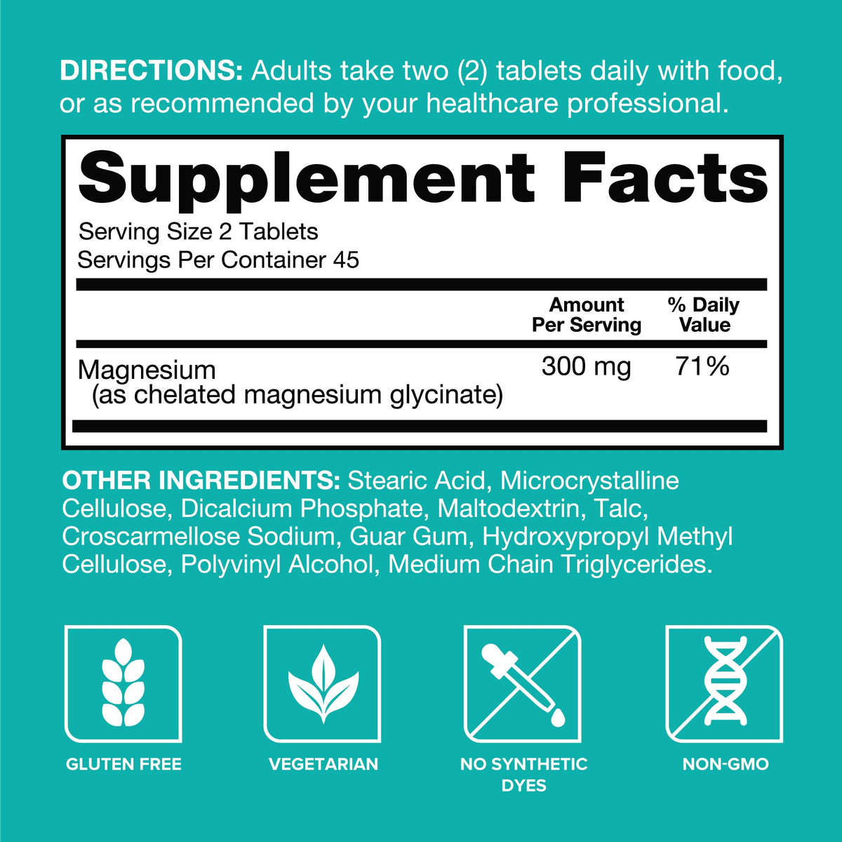 Qunol Magnesium Glycinate 300mg, 100% Glycinate Chelated Magnesium Supplement, 90ct Tablets QunolBuy Supplements Australia