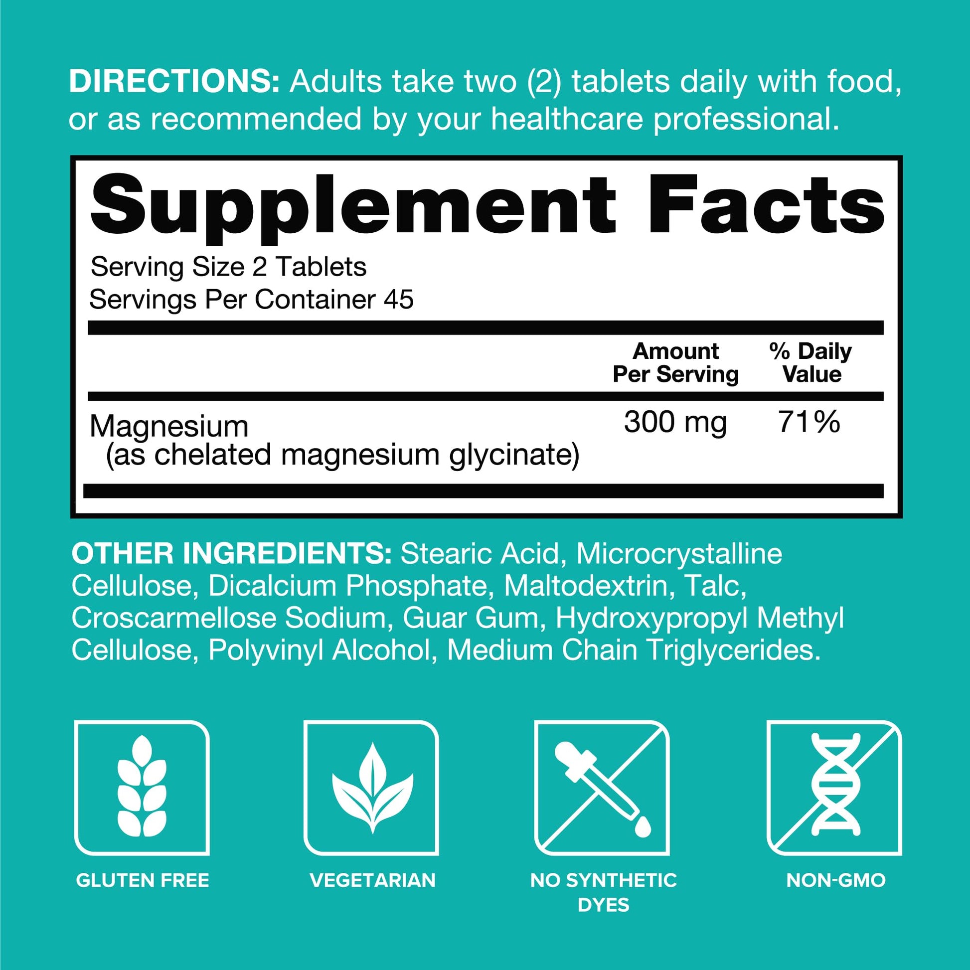 Qunol Magnesium Glycinate 300mg, 100% Glycinate Chelated Magnesium Supplement, 90ct Tablets QunolBuy Supplements Australia