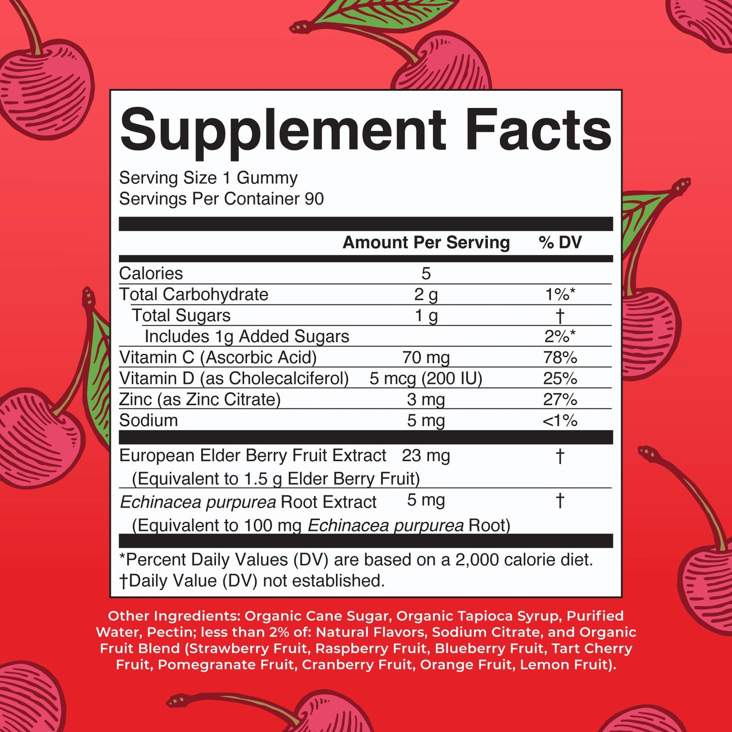 Mary Ruth's 5-1 Immunity Gummies with Elderberry for Kids & Adults | Cherry | Pectin Based | Vegan | 90 Count MARYRUTH'SBuy Supplements Australia