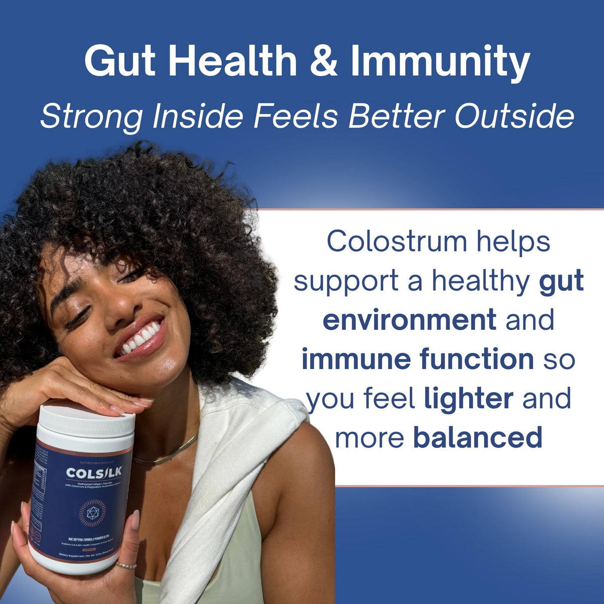 SRILabs ColSilk Unflavored Hydrolyzed Collagen Powder with Colostrum and Polypodium - Skin, Hair, Nails, Gut Health and Joint Support - One Scoop Daily | 1 Month Supply Skin Research InstituteBuy Supplements Australia