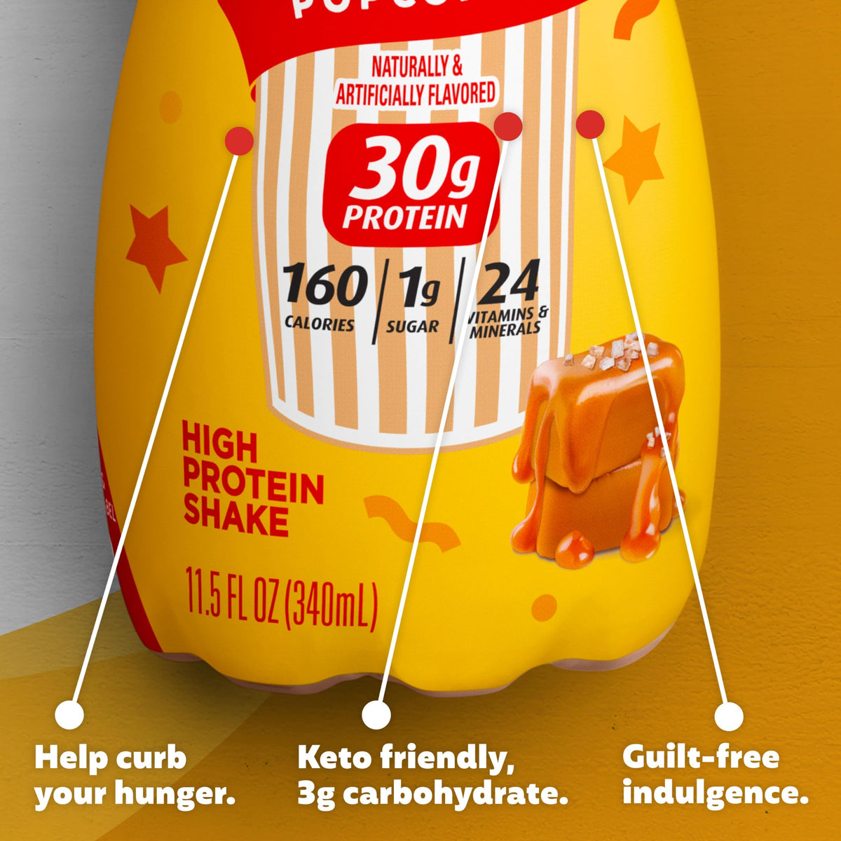 Premier Protein Shake Limited Edition Salted Caramel Popcorn, 30g 1g Sugar 24 Vitamins Premier ProteinBuy Supplements Australia