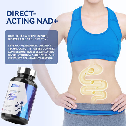 ZNC®10-in-1 NAD+ Supplement with Liposomal NAD, Urolithin A & Resveratrol for Energy & Cellular Repair - 60 Vegan Capsules ZNCBuy Supplements Australia