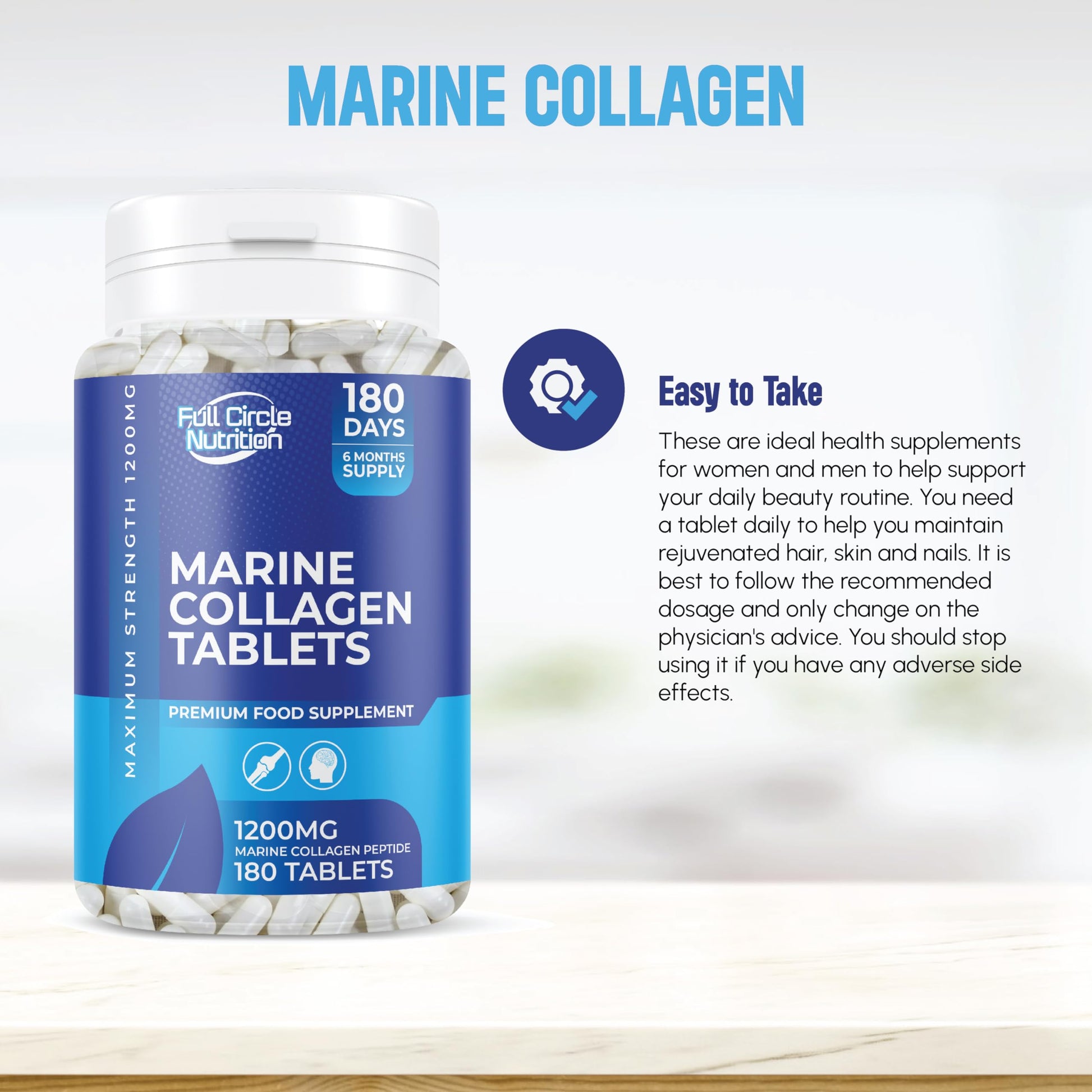 Marine Collagen Tablets 1200MG - 2400MG - 180 Days Supply GenericBuy Supplements Australia