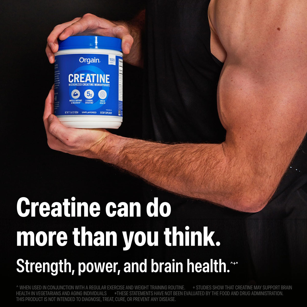 Orgain Creatine Monohydrate Micronized Powder, 100 Servings, Unflavored, Supports Muscle Growth, Post Workout Recovery and Brain Health, No Artificial Additives, for Men & Women, Vegan OrgainBuy Supplements Australia
