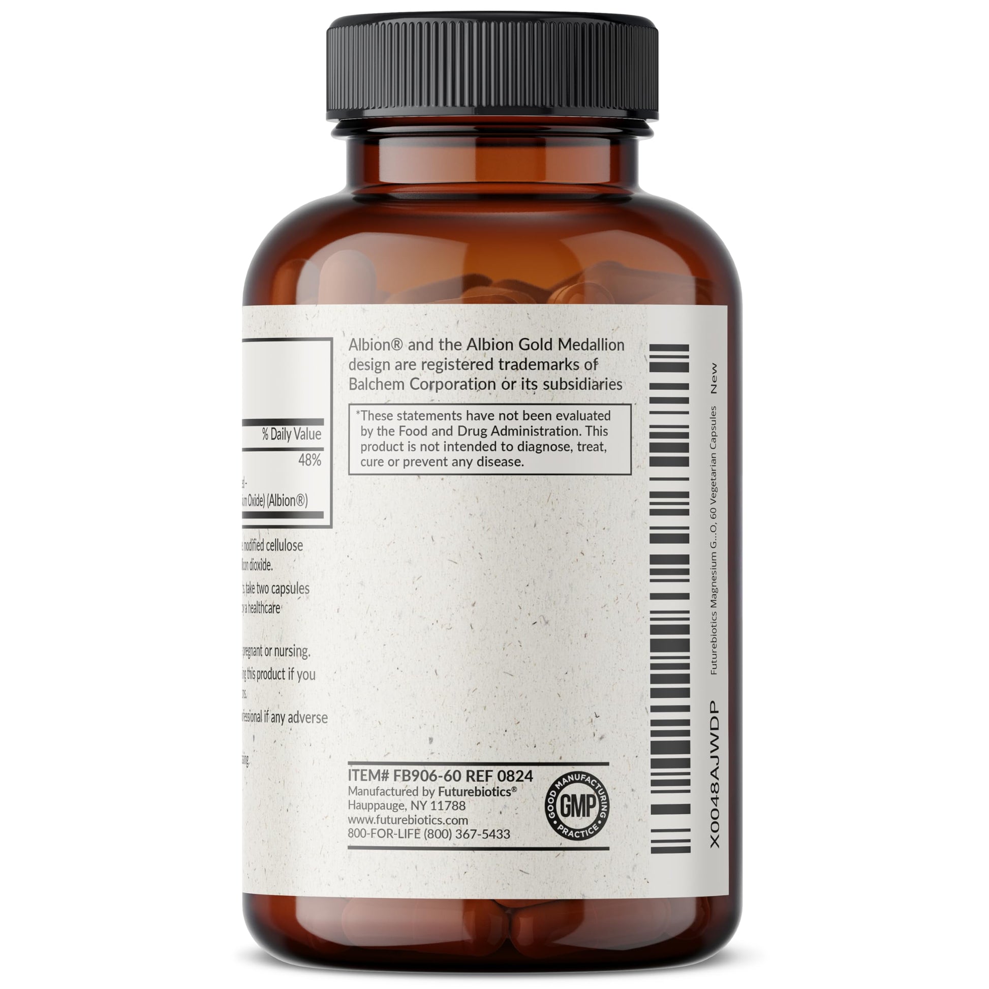 Futurebiotics Magnesium Glycinate 200 MG per Serving Chelated for High Absorption, Gentle On Stomach, Non-GMO, 60 Vegetarian Capsules Futurebiotics canada supplements