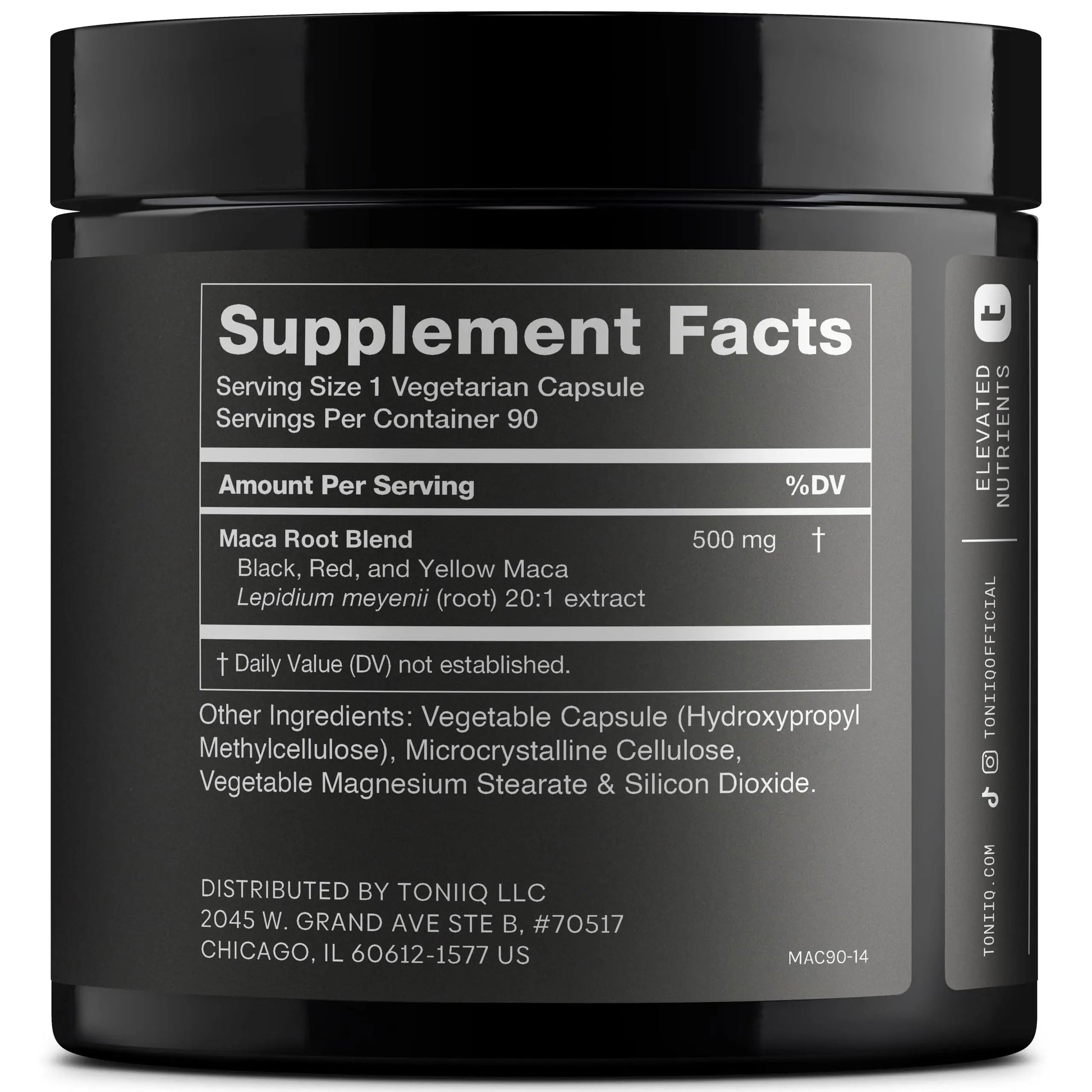 Toniiq Maca Root - Ultra High Potency 20:1 Extract - Black, Red and Yellow Maca Complex - Single Origin, Wildcrafted & Highly Concentrated - Third-Party Lab Tested - 90 Capsules Toniiq buy supplements Au